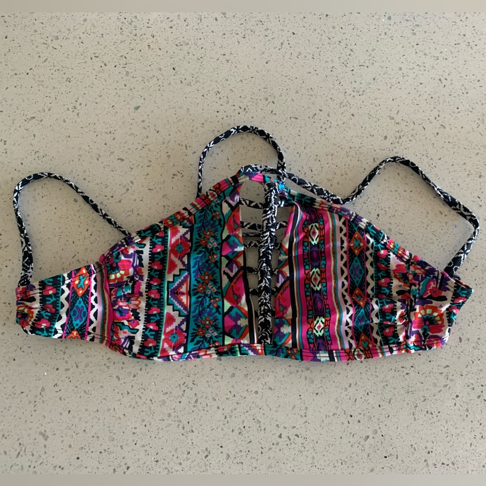 Xhilaration Aztec Print Halter Bikini Swim Top